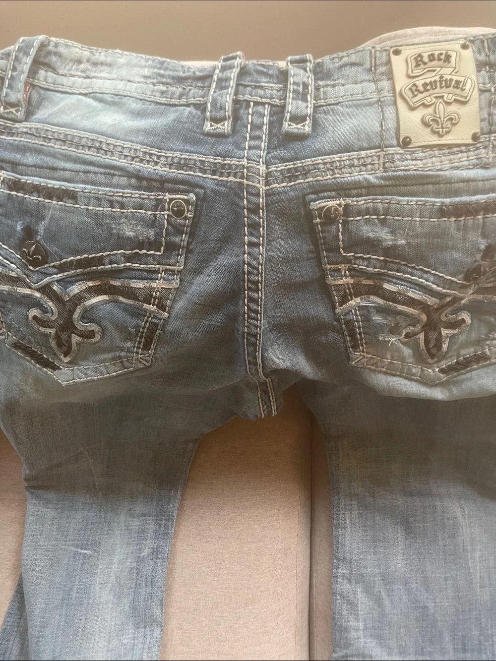 Rock Revival Men's Bootcut Jeans in Faded Blue